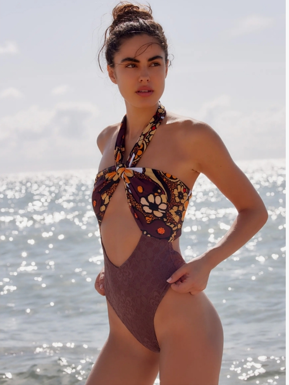X free-est Miley Convertible One Piece Bathing Suit Swimsuit in Golden XL